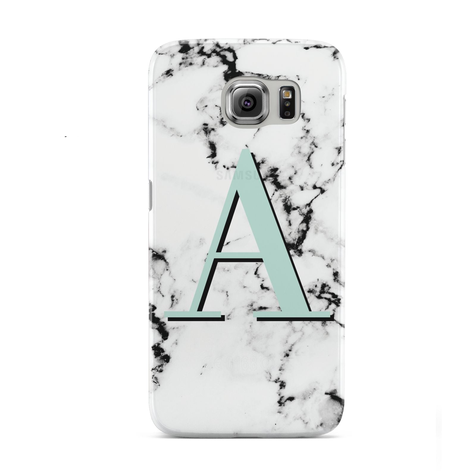 Personalised Mint Single Initial Marble Samsung Galaxy S6 Case