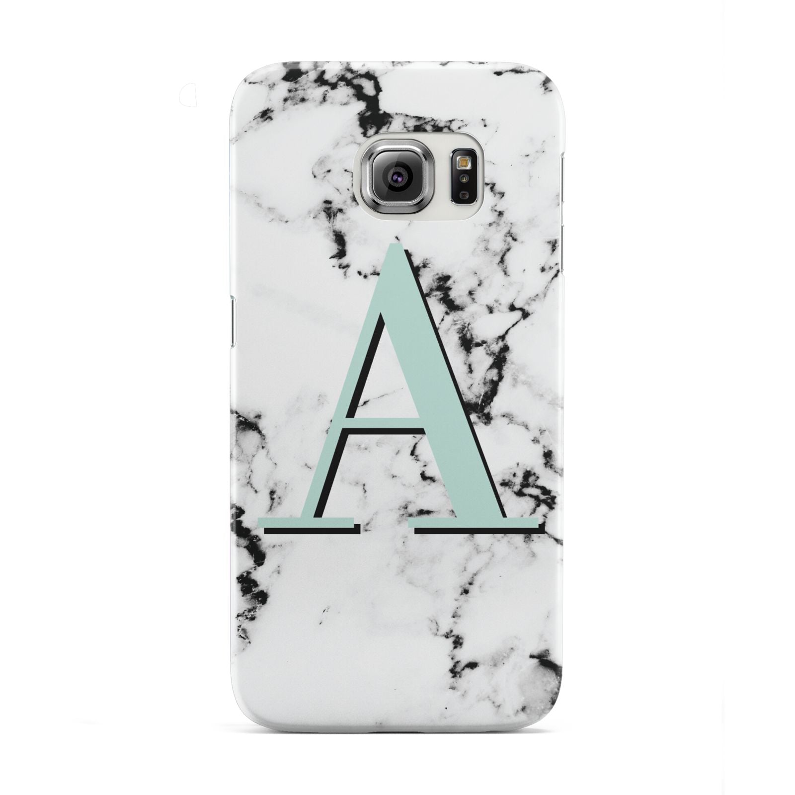 Personalised Mint Single Initial Marble Samsung Galaxy S6 Edge Case