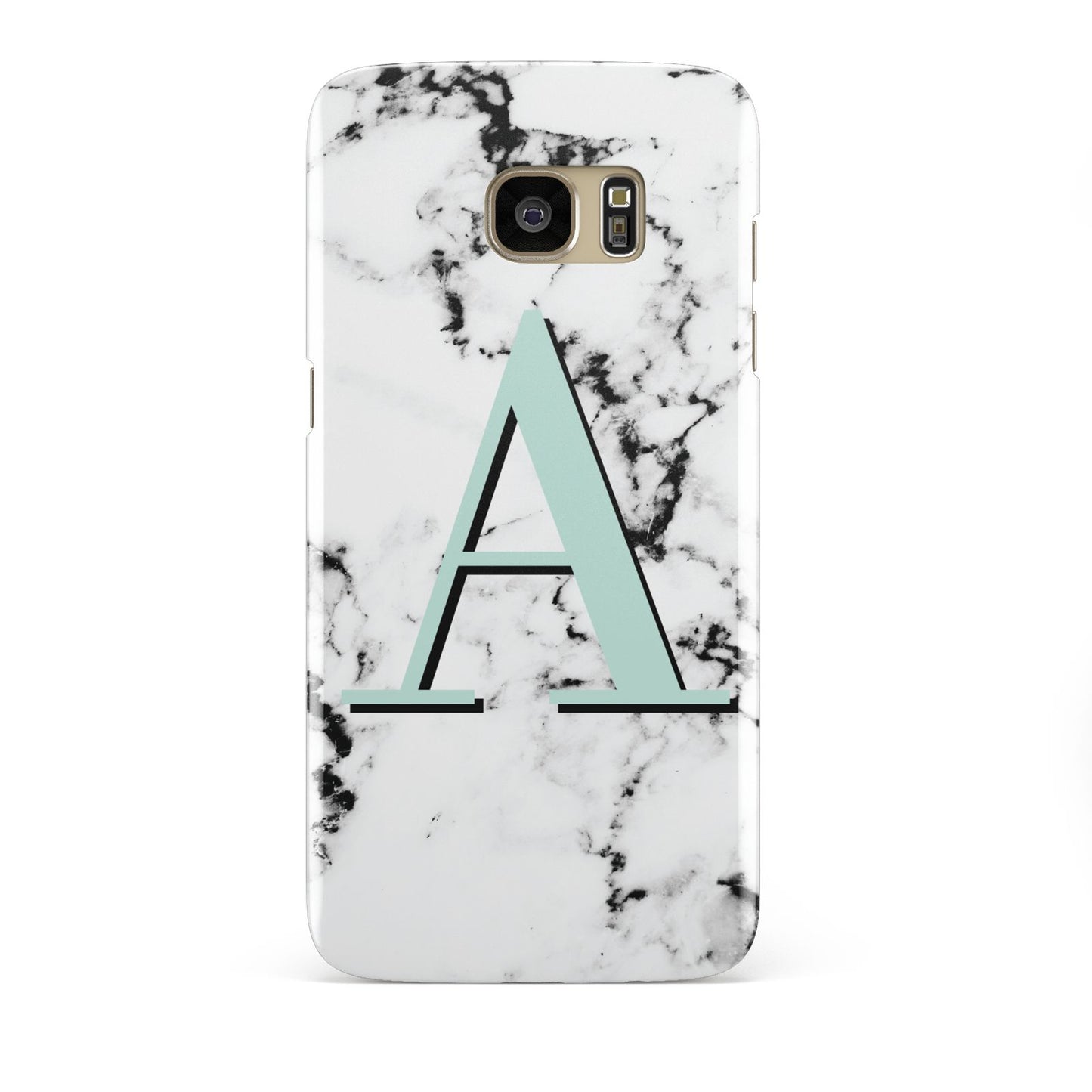 Personalised Mint Single Initial Marble Samsung Galaxy S7 Edge Case