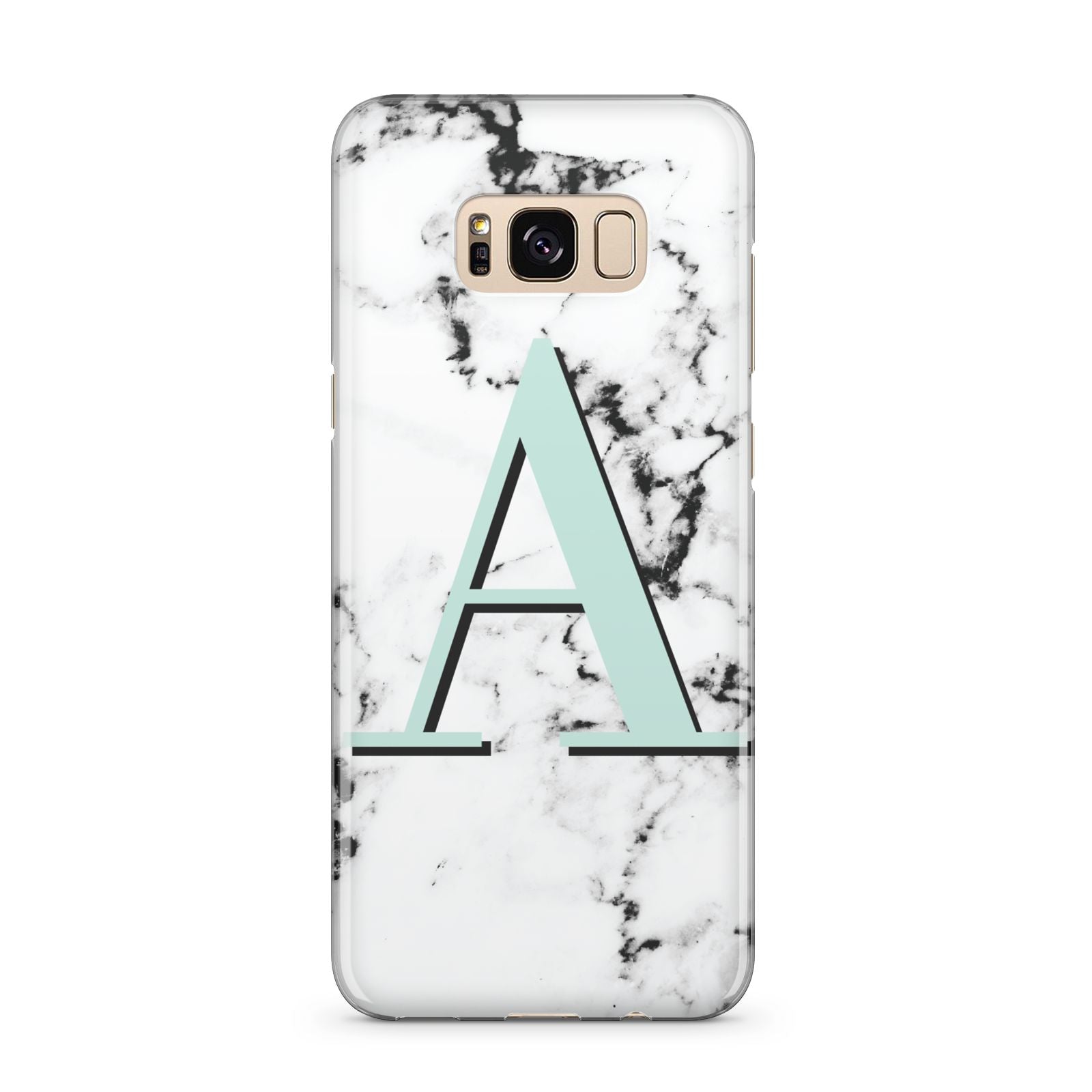 Personalised Mint Single Initial Marble Samsung Galaxy S8 Plus Case
