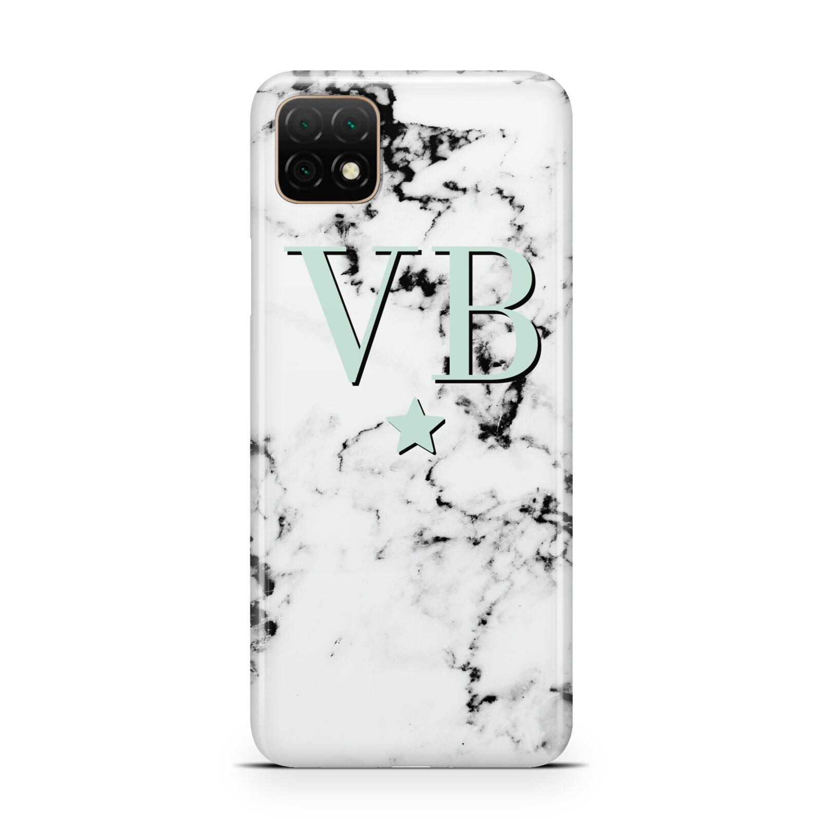 Personalised Mint Star With Monogram Marble Huawei Enjoy 20 Phone Case