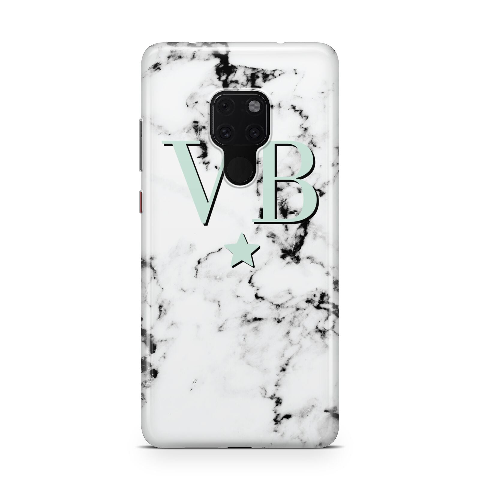 Personalised Mint Star With Monogram Marble Huawei Mate 20 Phone Case