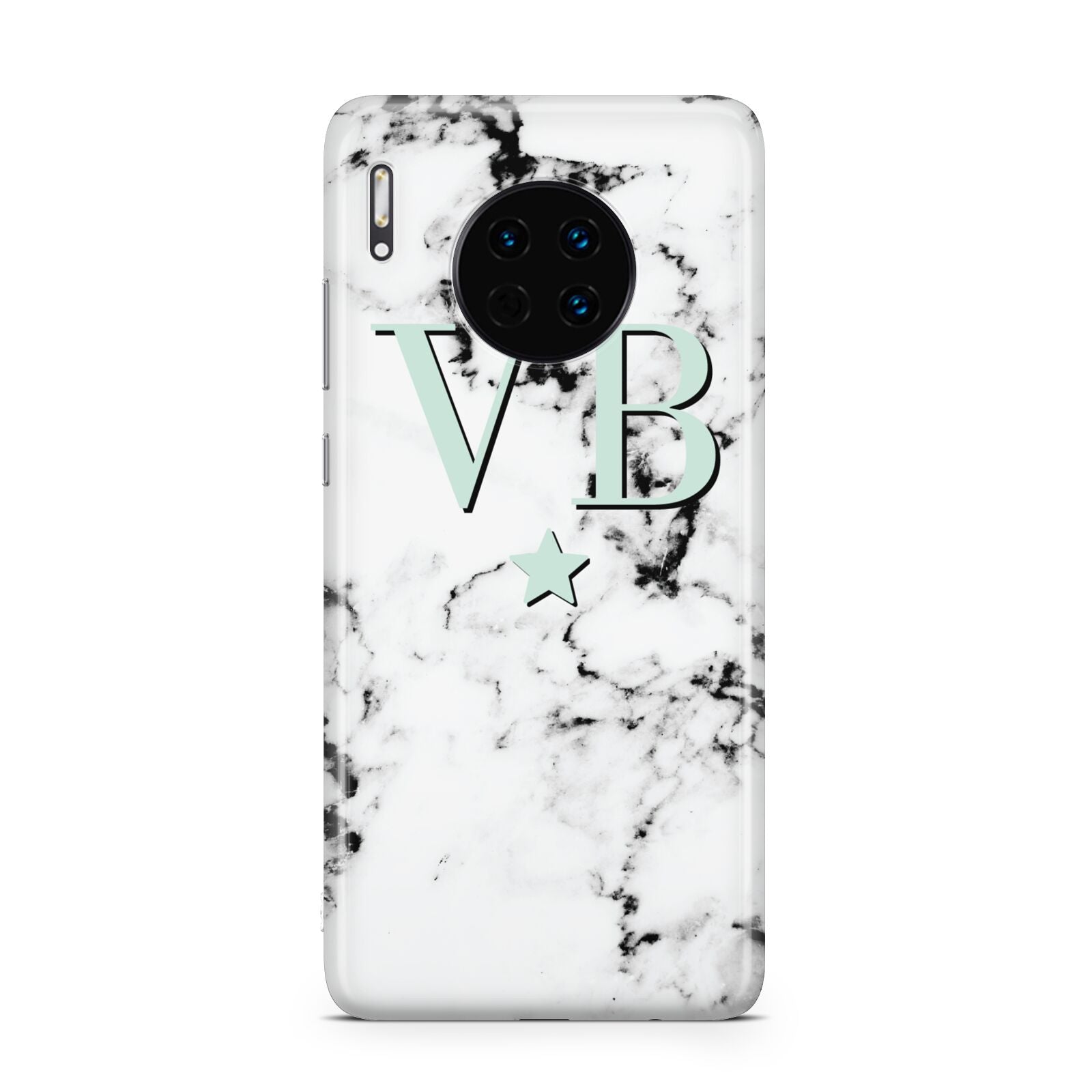 Personalised Mint Star With Monogram Marble Huawei Mate 30