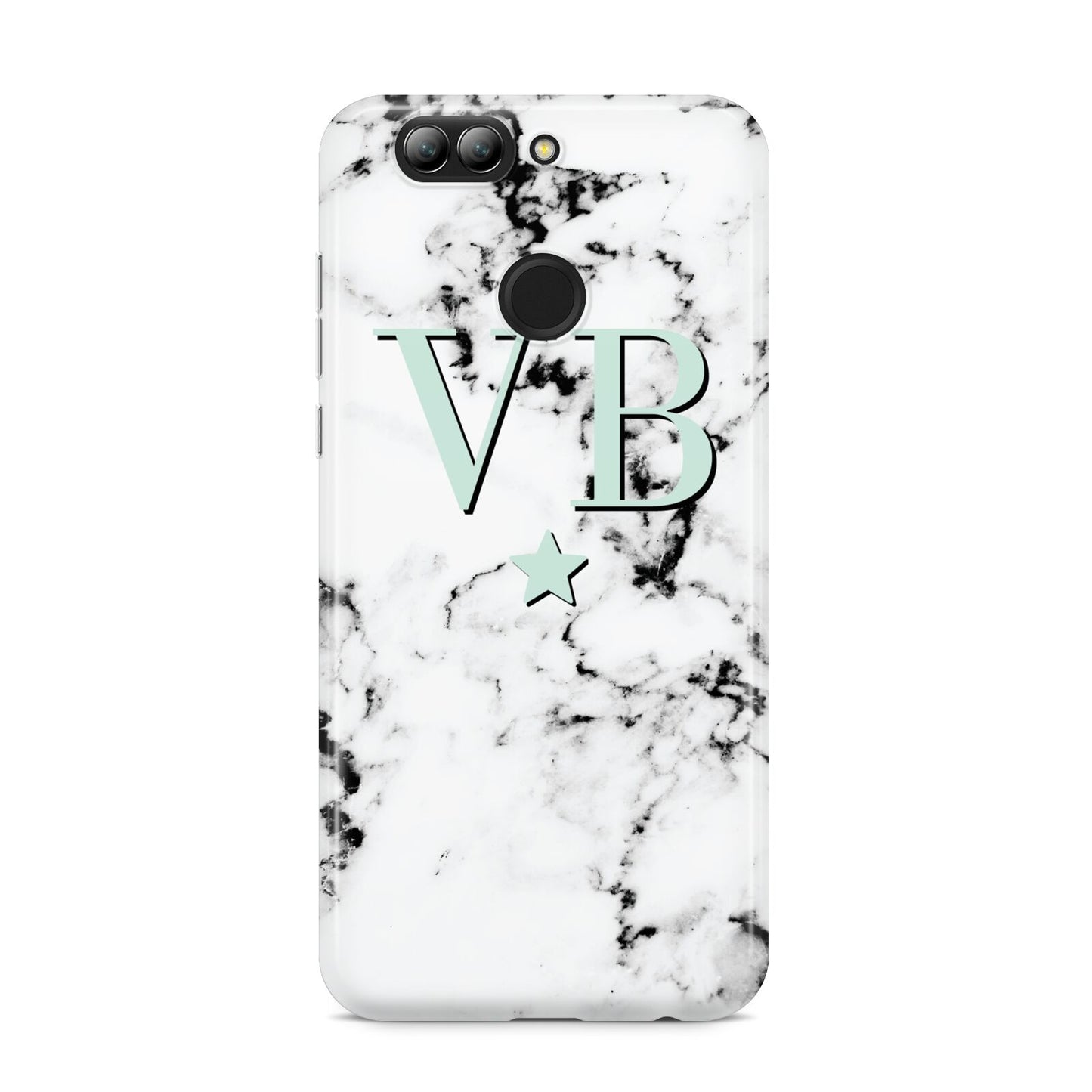 Personalised Mint Star With Monogram Marble Huawei Nova 2s Phone Case