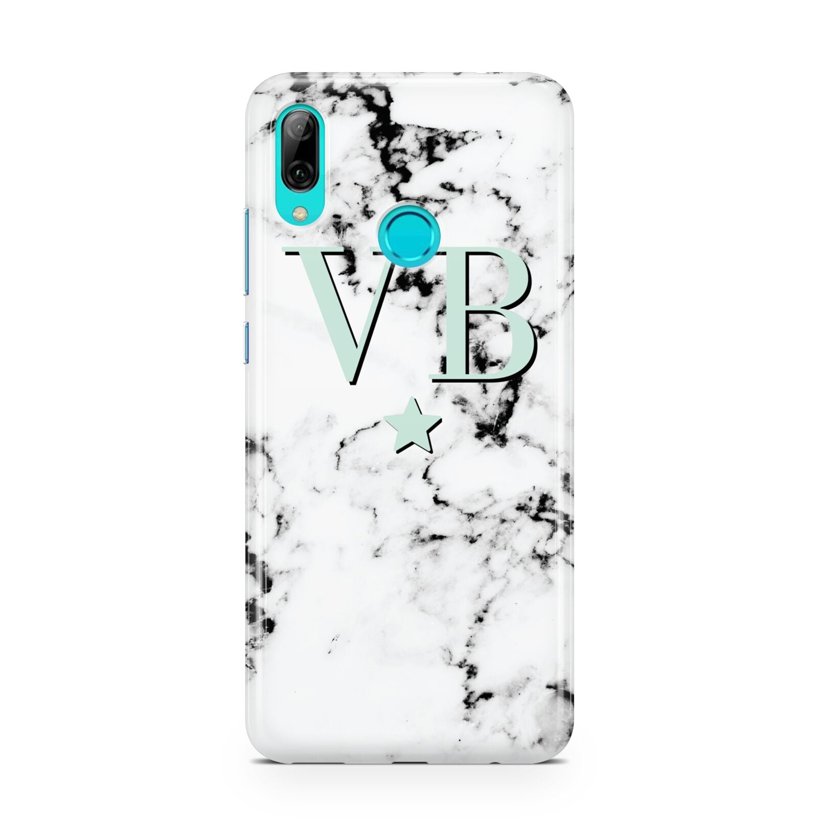 Personalised Mint Star With Monogram Marble Huawei P Smart 2019 Case