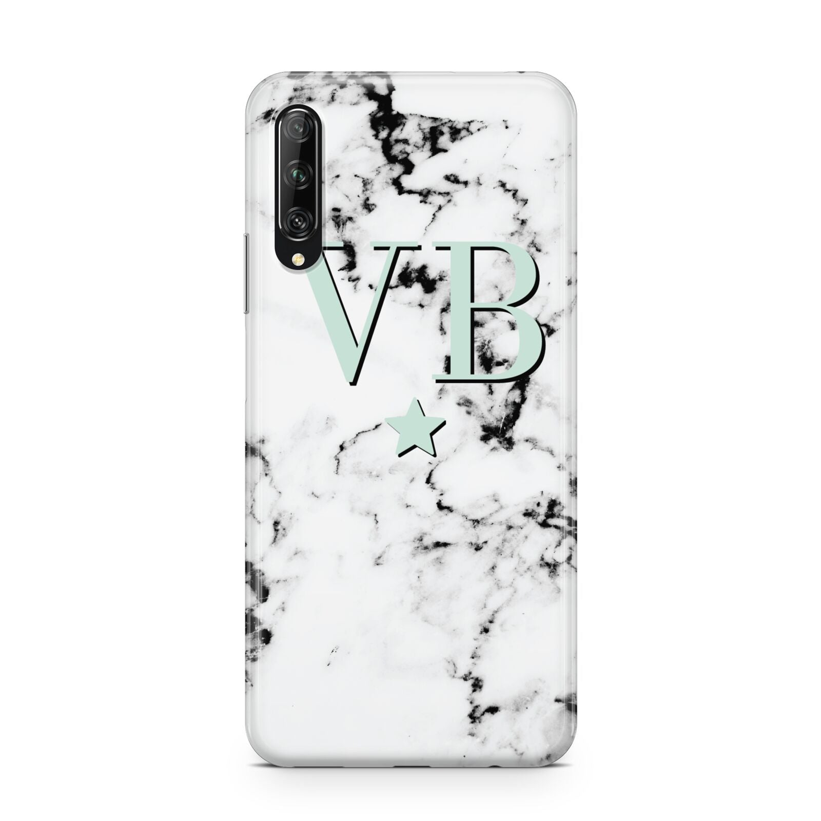Personalised Mint Star With Monogram Marble Huawei P Smart Pro 2019