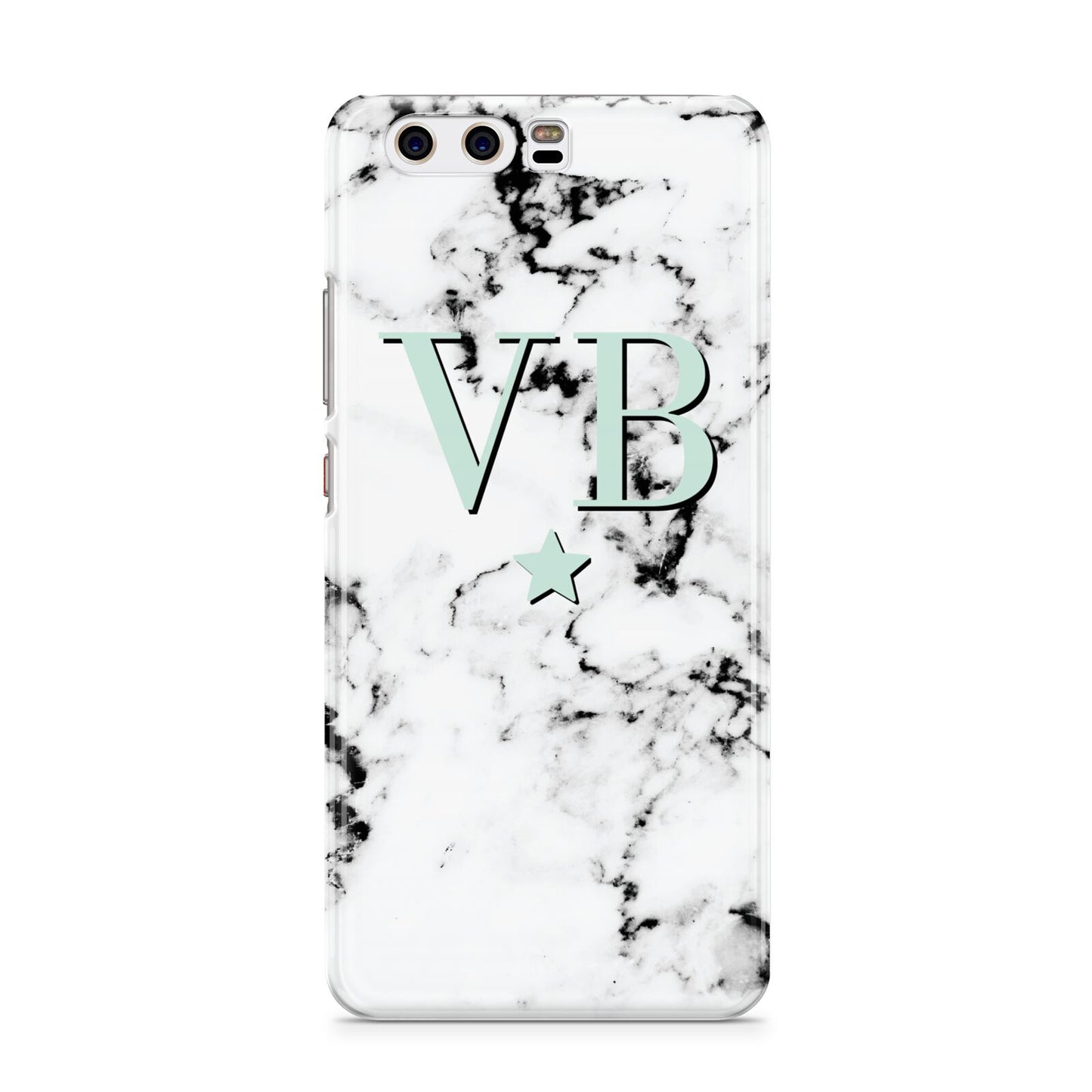 Personalised Mint Star With Monogram Marble Huawei P10 Phone Case