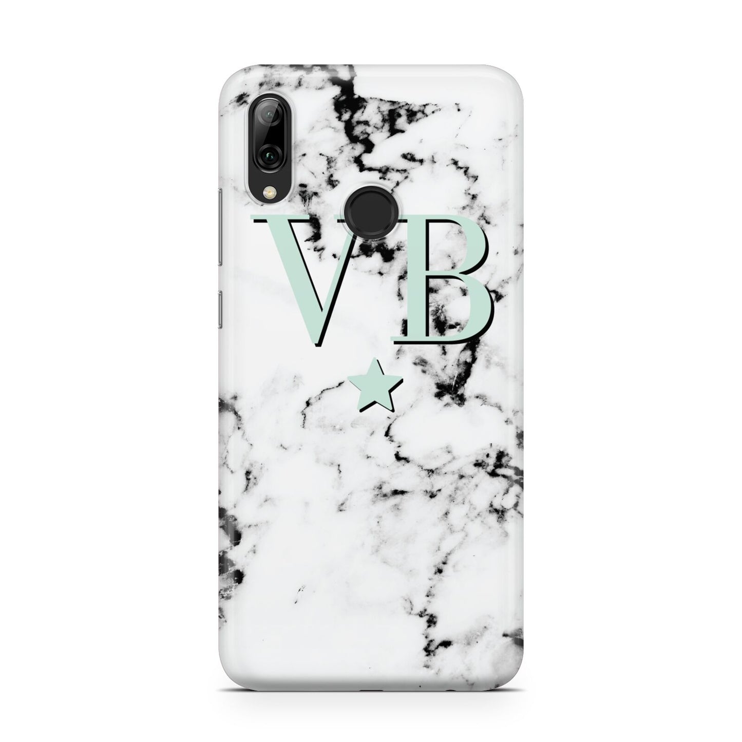 Personalised Mint Star With Monogram Marble Huawei Y7 2019