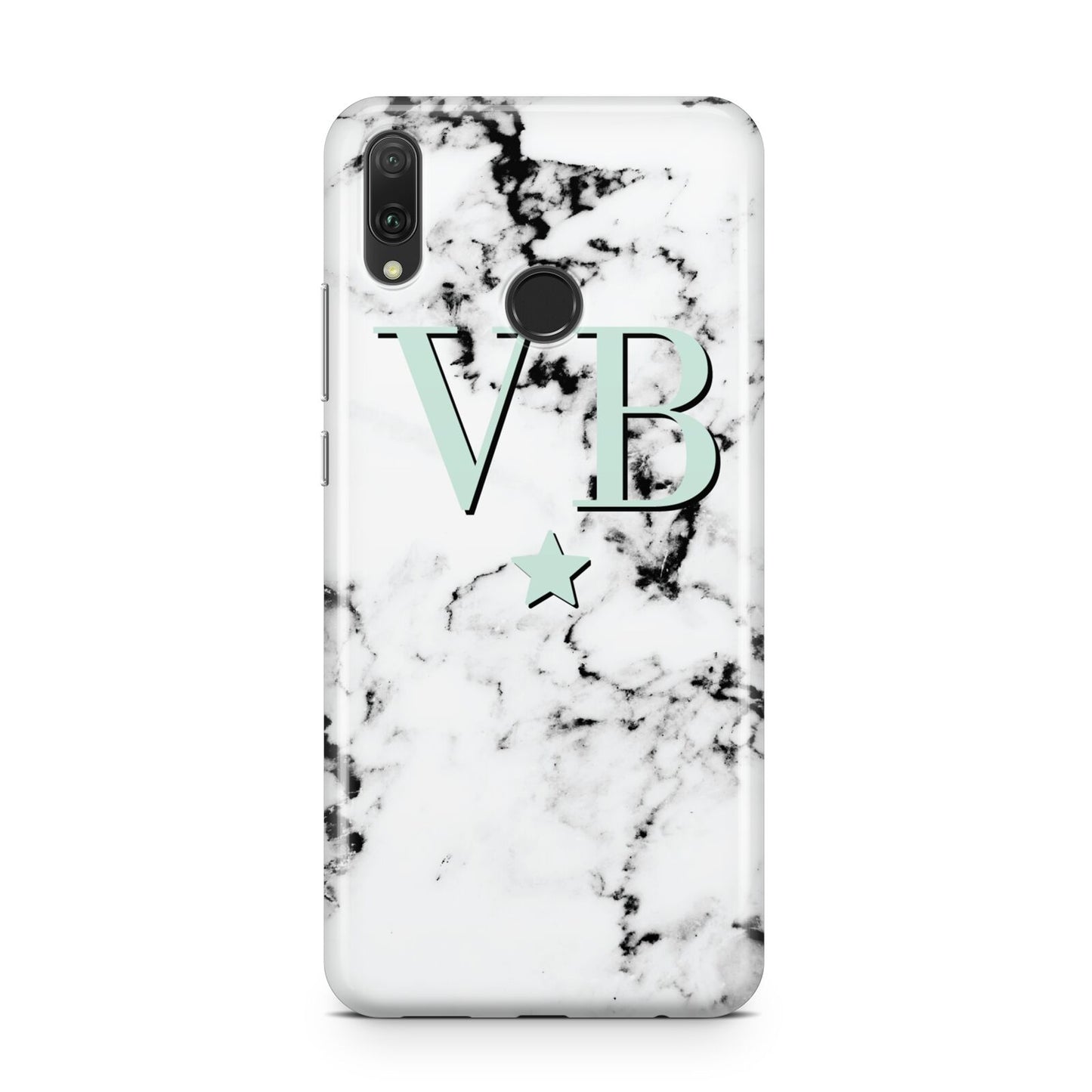 Personalised Mint Star With Monogram Marble Huawei Y9 2019