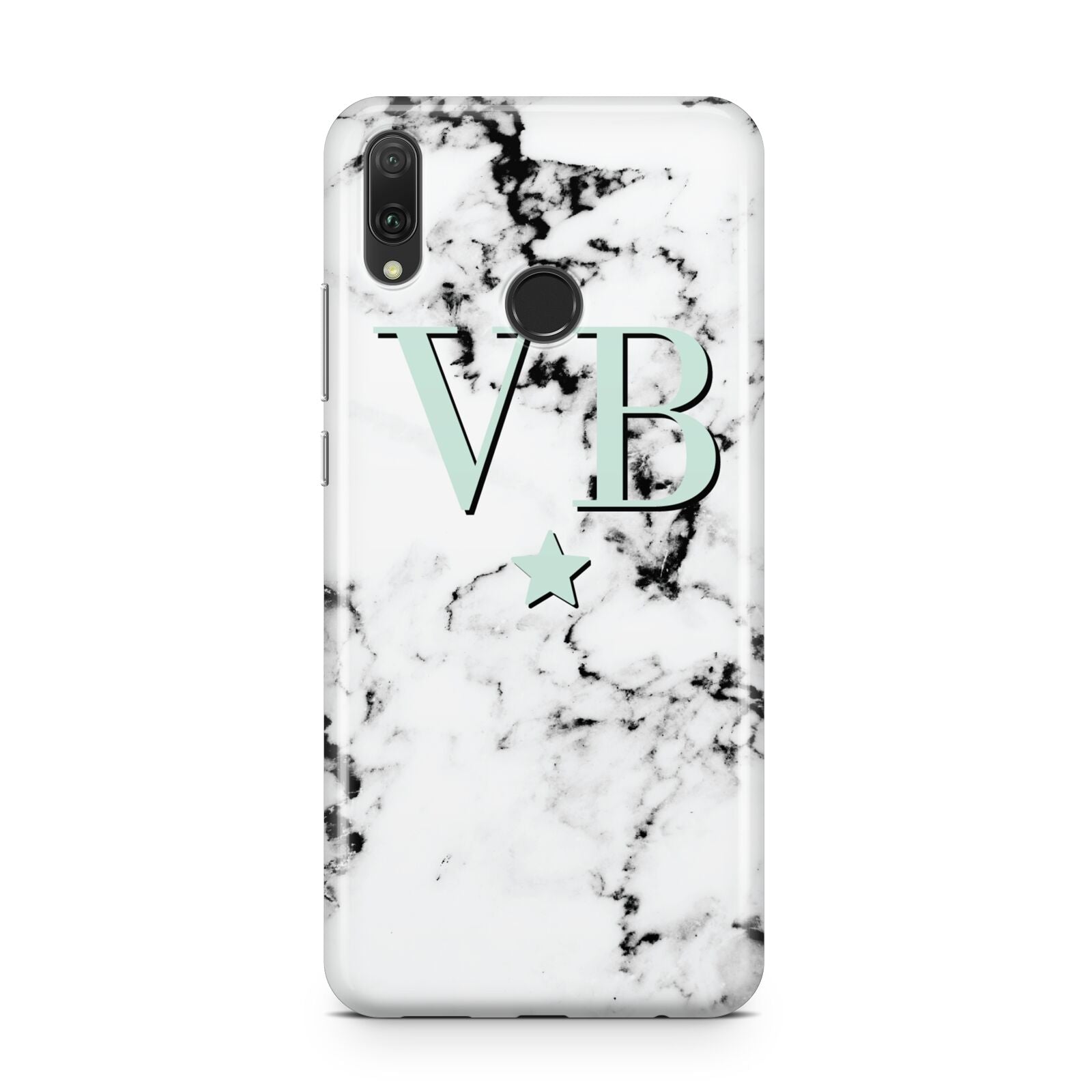 Personalised Mint Star With Monogram Marble Huawei Y9 2019
