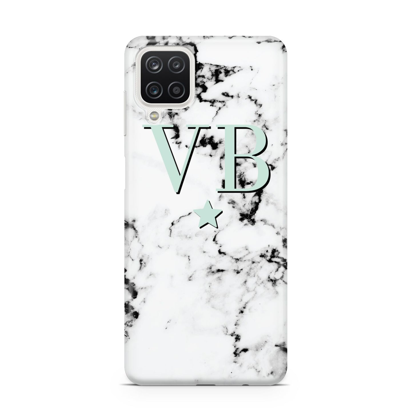 Personalised Mint Star With Monogram Marble Samsung M12 Case
