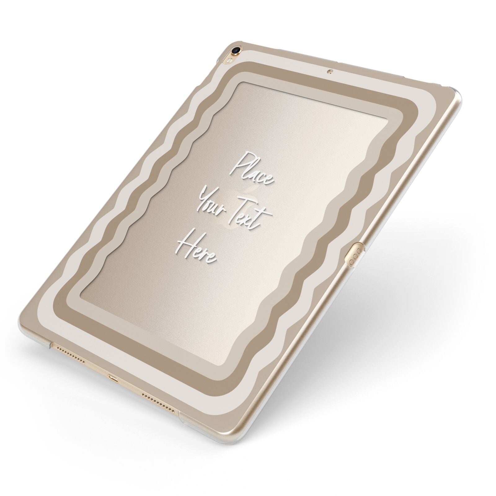 Personalised Mirrored Apple iPad Case on Gold iPad Side View
