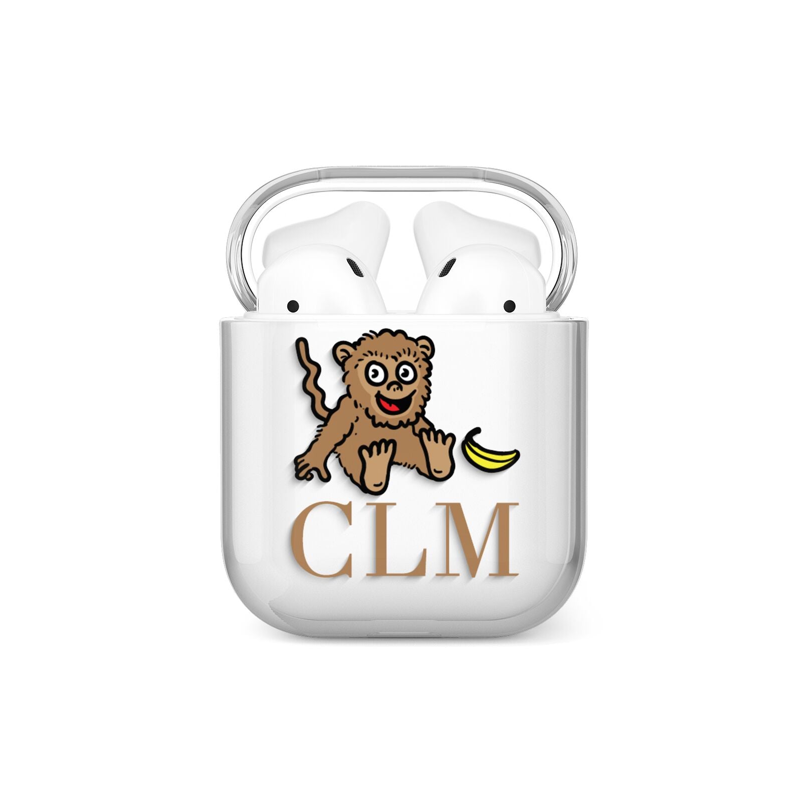 Personalised Monkey Initials AirPods Case