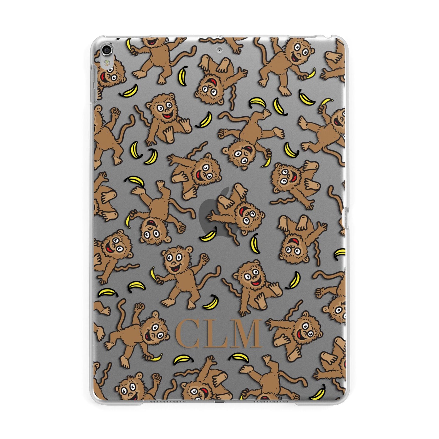 Personalised Monkey Initials Apple iPad Silver Case