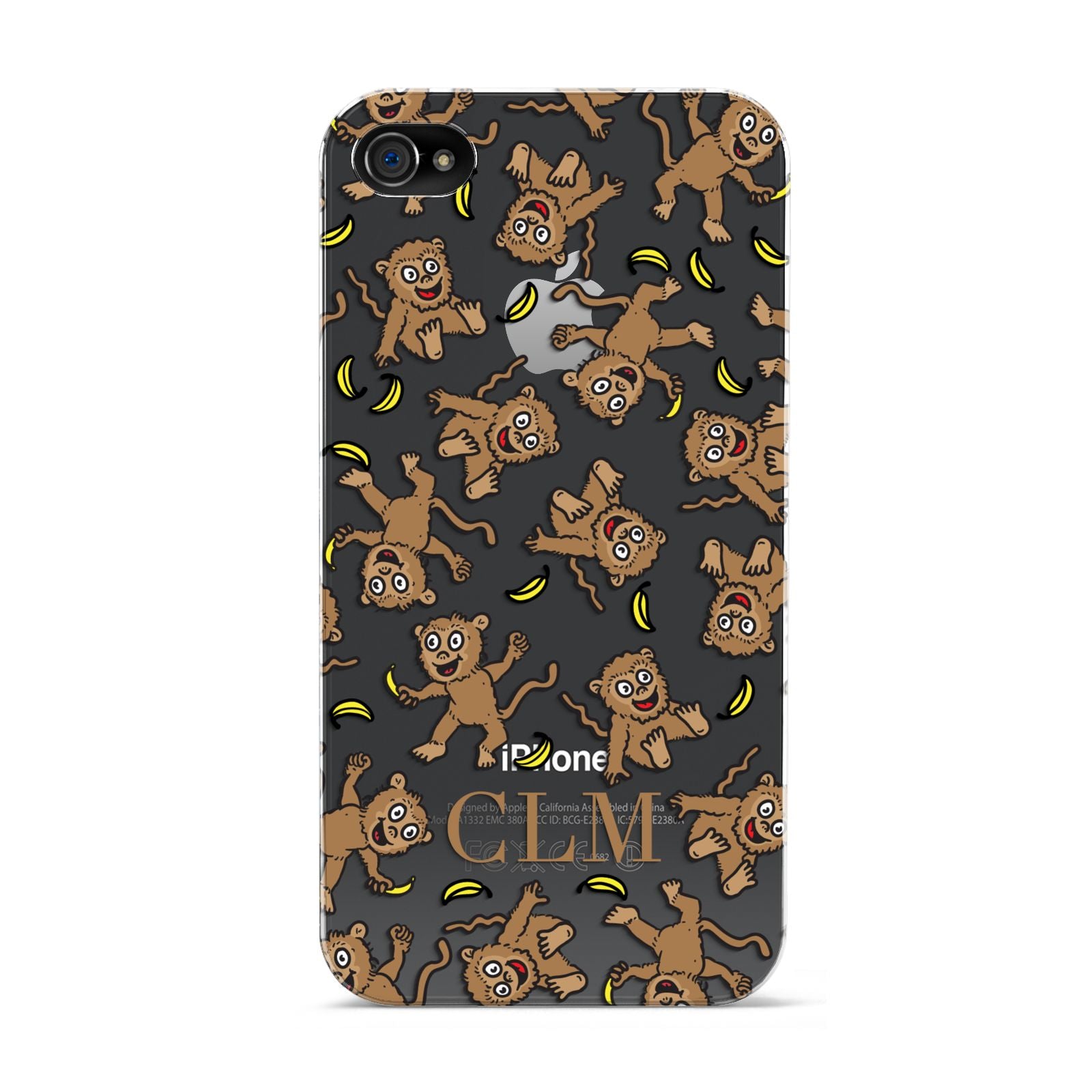 Personalised Monkey Initials Apple iPhone 4s Case
