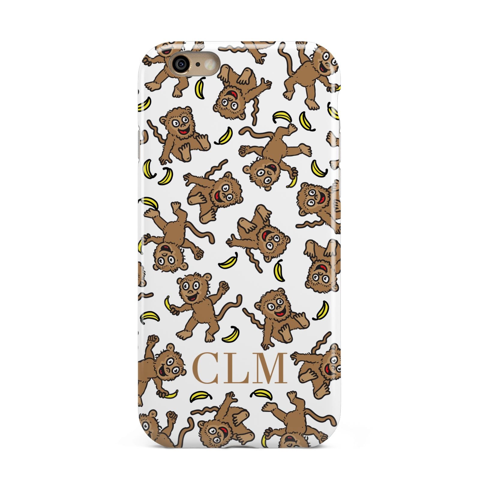 Personalised Monkey Initials Apple iPhone 6 3D Tough Case