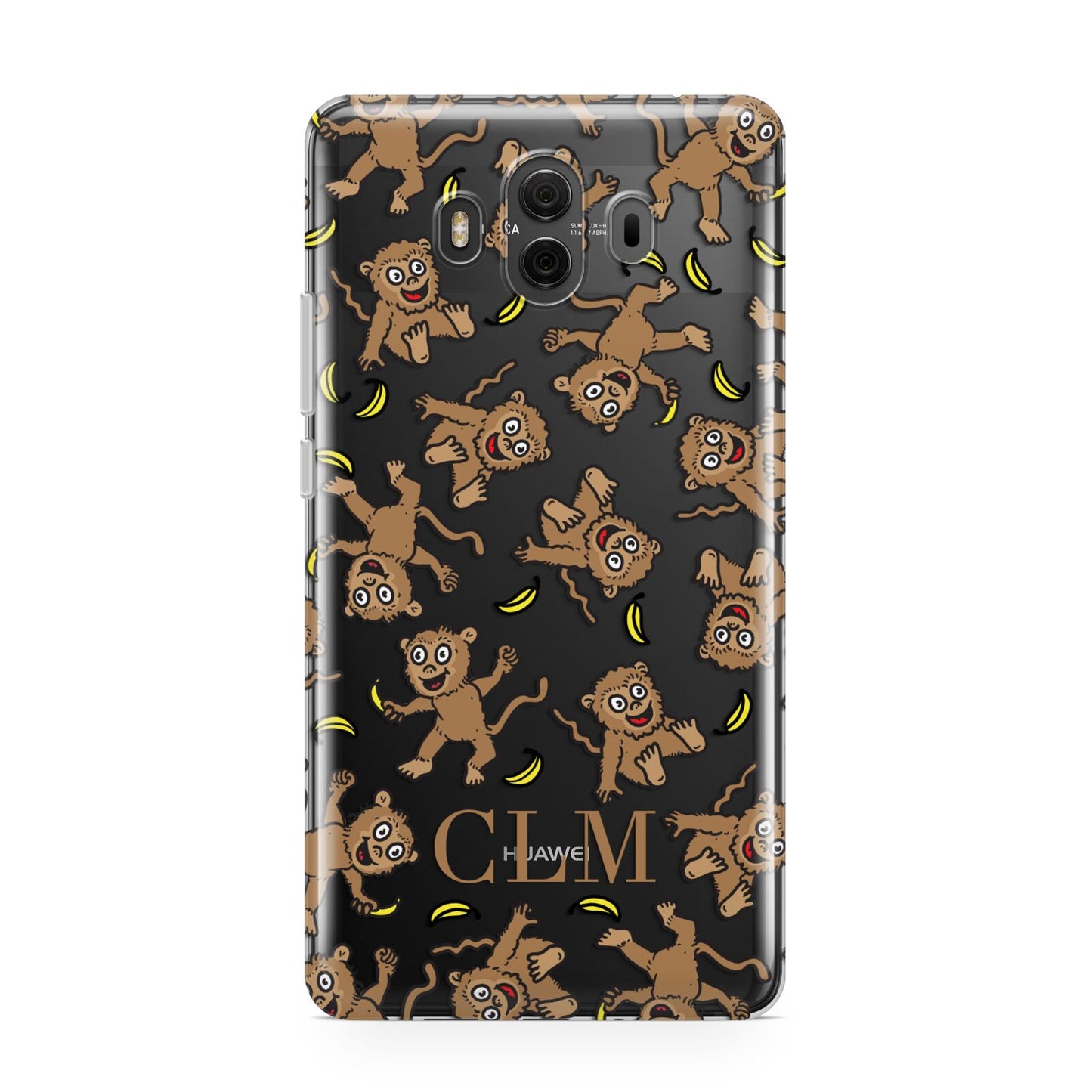 Personalised Monkey Initials Huawei Mate 10 Protective Phone Case