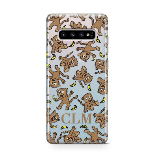 Personalised Monkey Initials Protective Samsung Galaxy Case