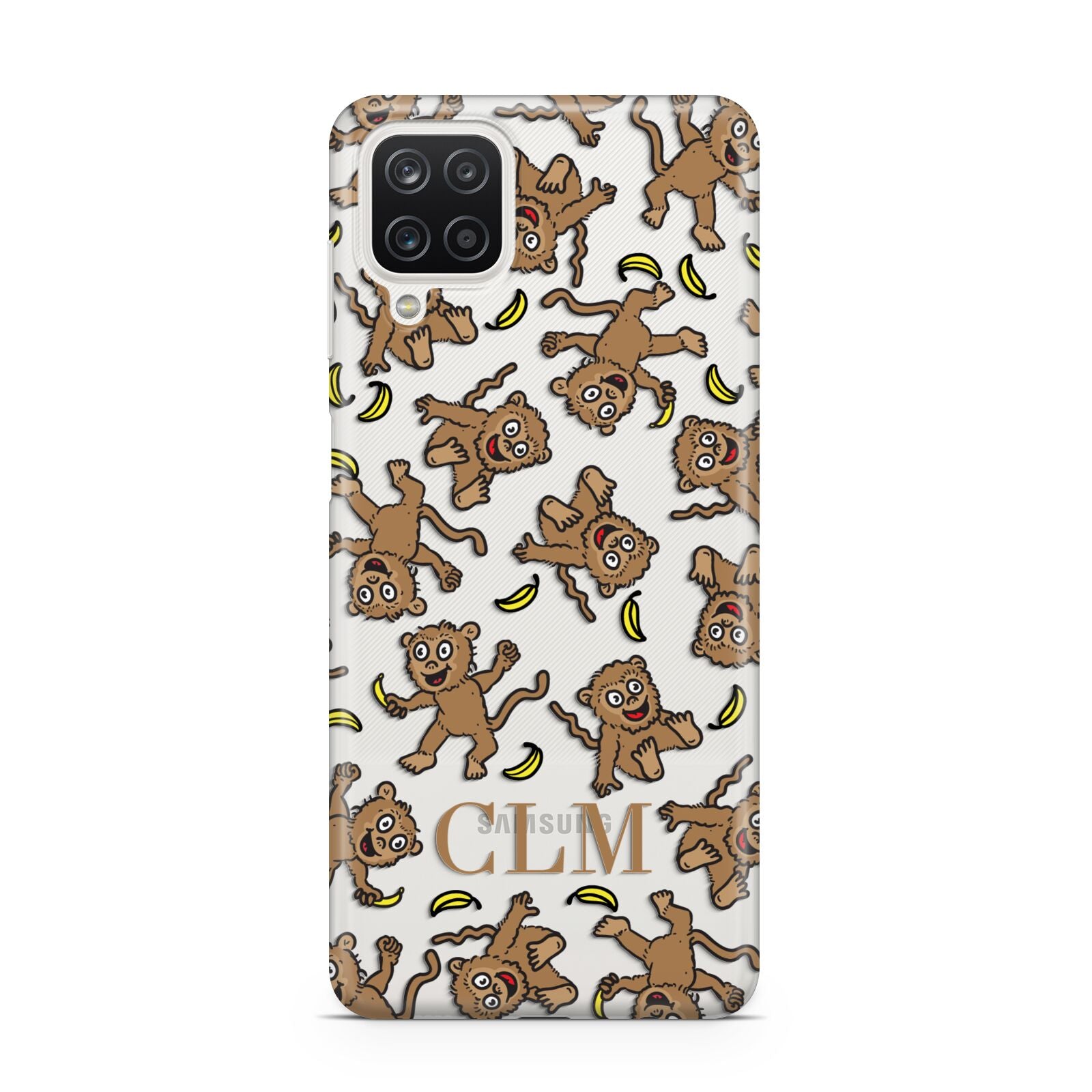 Personalised Monkey Initials Samsung A12 Case