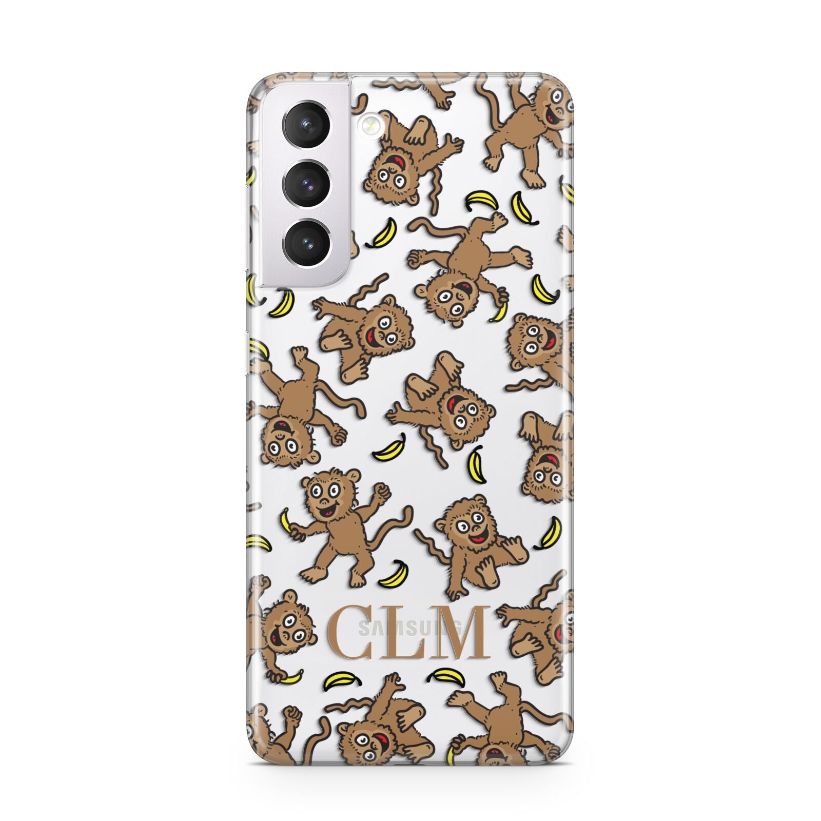 Personalised Monkey Initials Samsung S21 Case