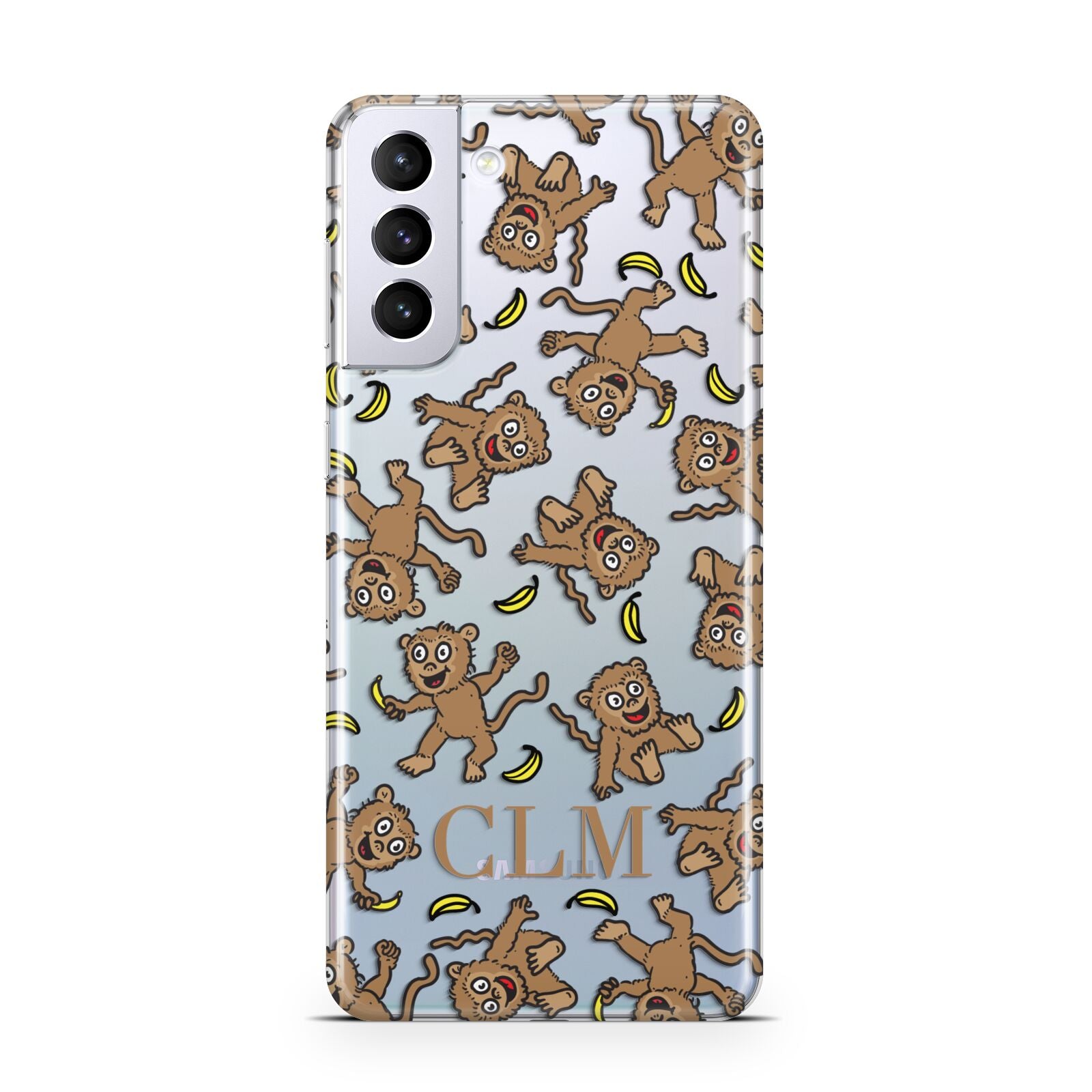 Personalised Monkey Initials Samsung S21 Plus Case
