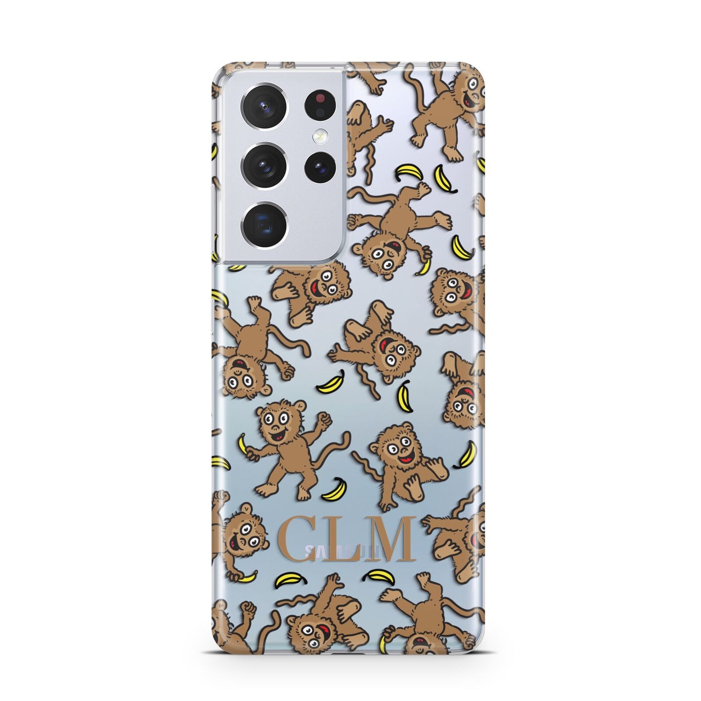 Personalised Monkey Initials Samsung S21 Ultra Case