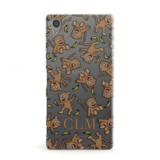 Personalised Monkey Initials Sony Xperia Case