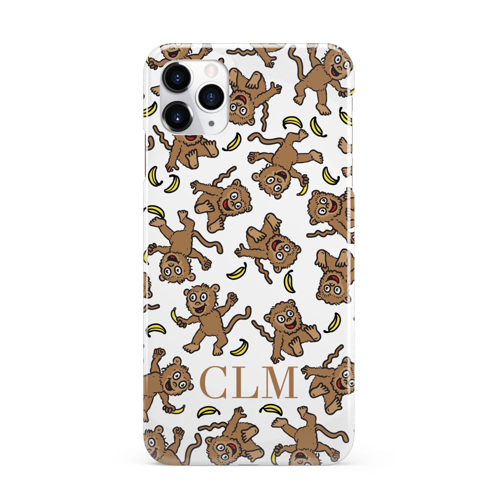 Personalised Monkey Initials iPhone 11 Pro Max 3D Snap Case