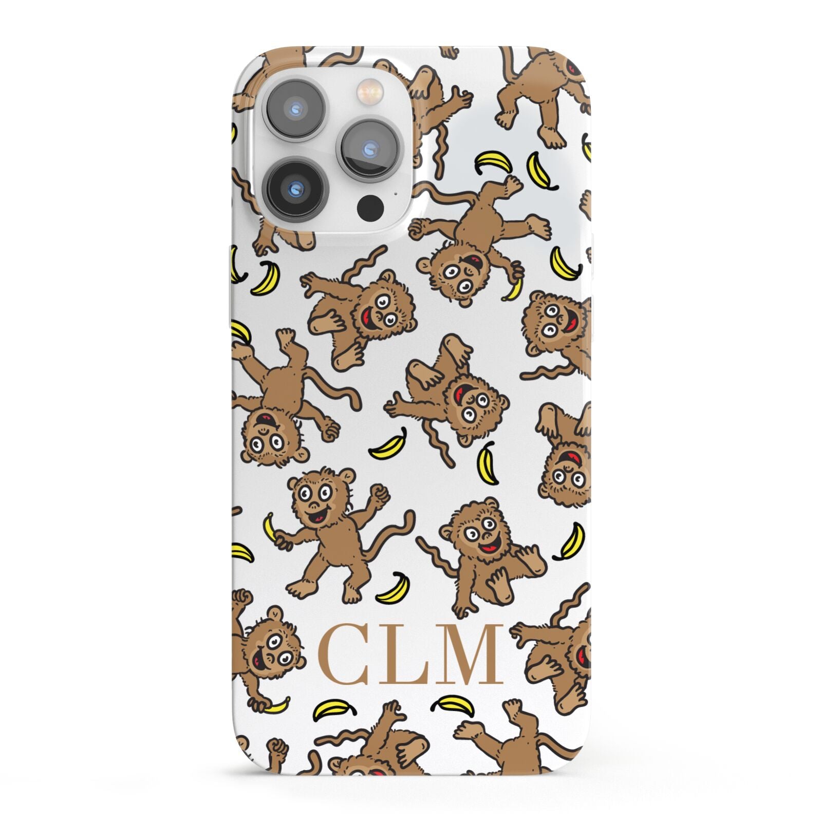 Personalised Monkey Initials iPhone 13 Pro Max Full Wrap 3D Snap Case