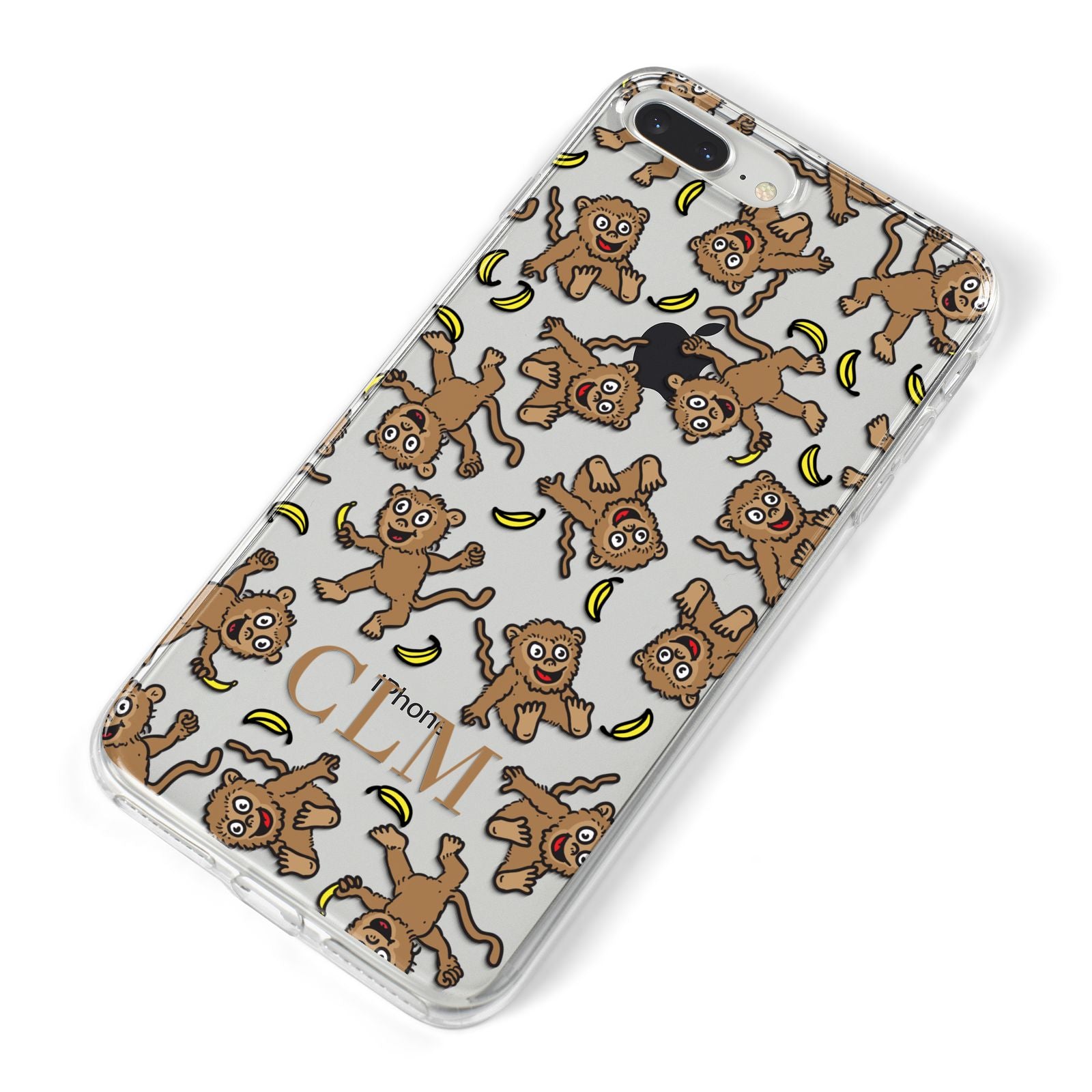 Personalised Monkey Initials iPhone 8 Plus Bumper Case on Silver iPhone Alternative Image