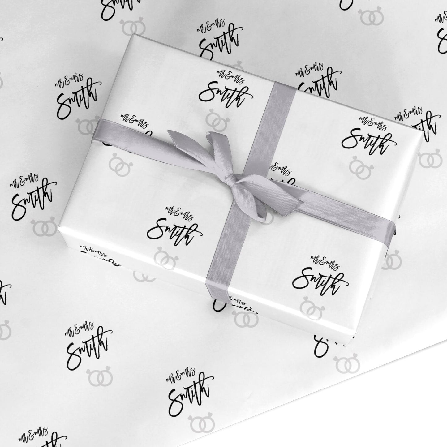 Personalised Monochrome Anniversary Custom Wrapping Paper