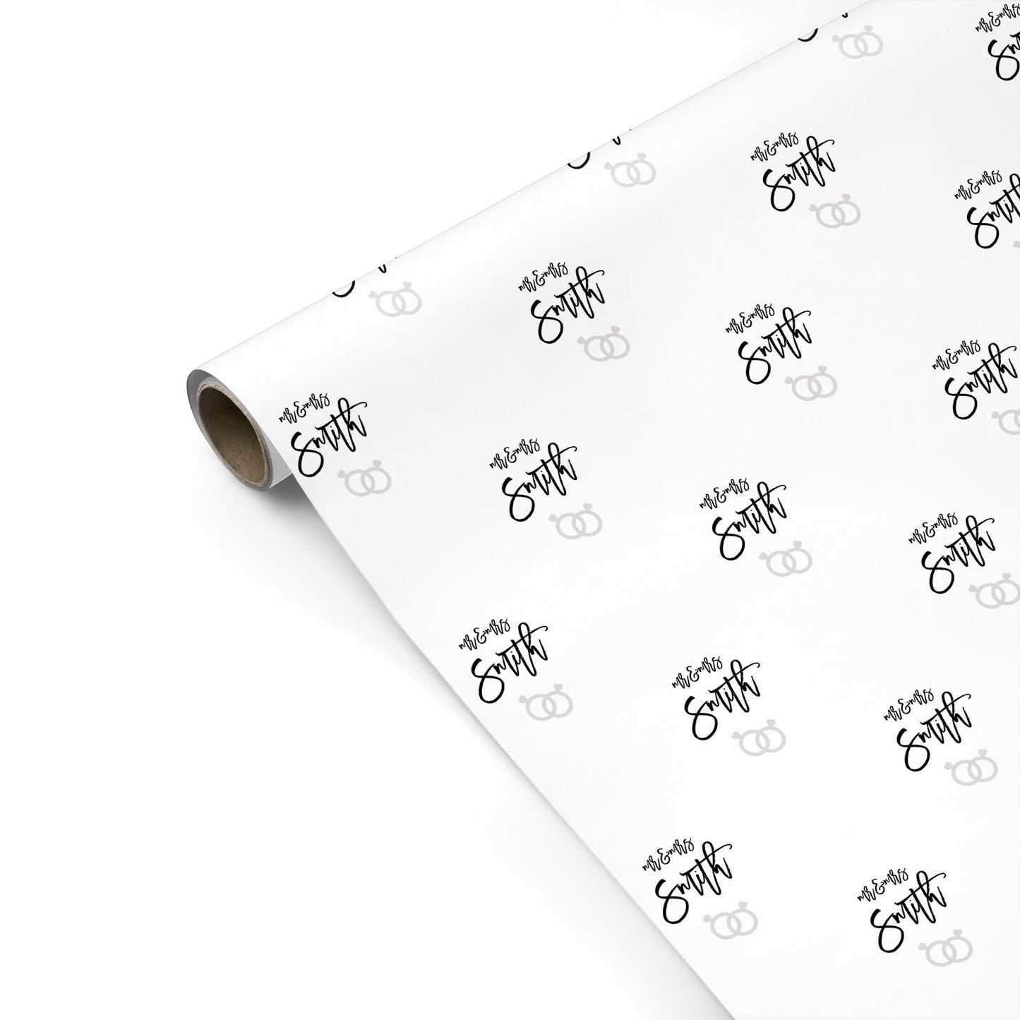 Personalised Monochrome Anniversary Personalised Gift Wrap