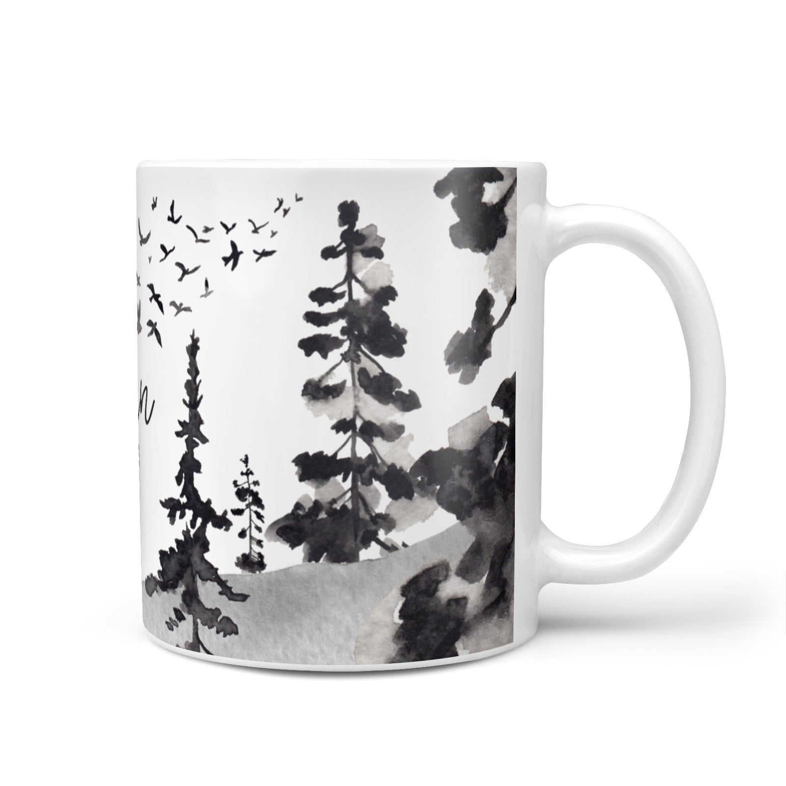Personalised Monochrome Forest 10oz Mug