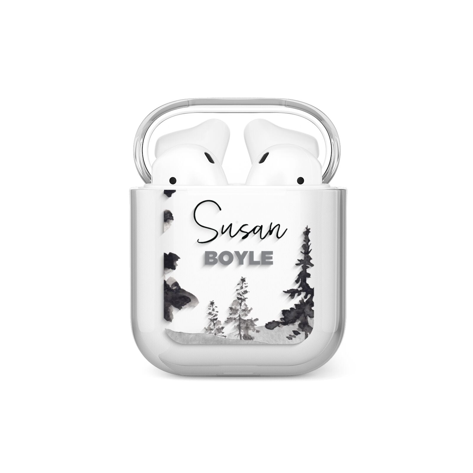 Personalised Monochrome Forest AirPods Case