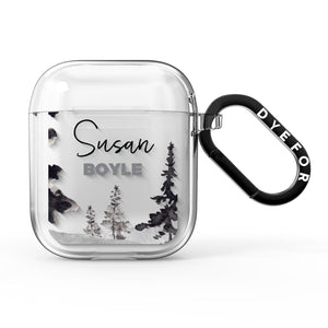 Personalised Monochrome Forest AirPods Case
