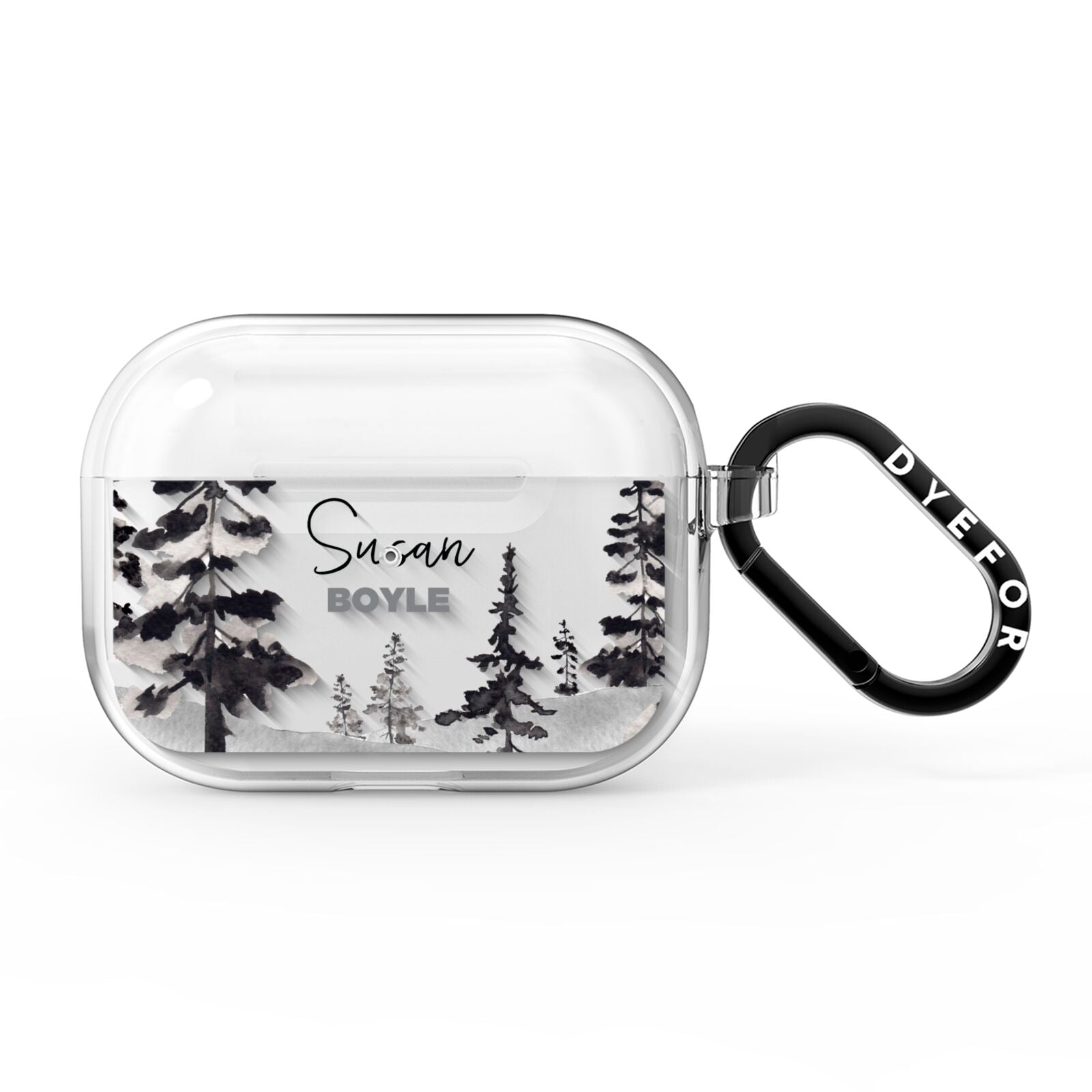 Personalised Monochrome Forest AirPods Pro Clear Case