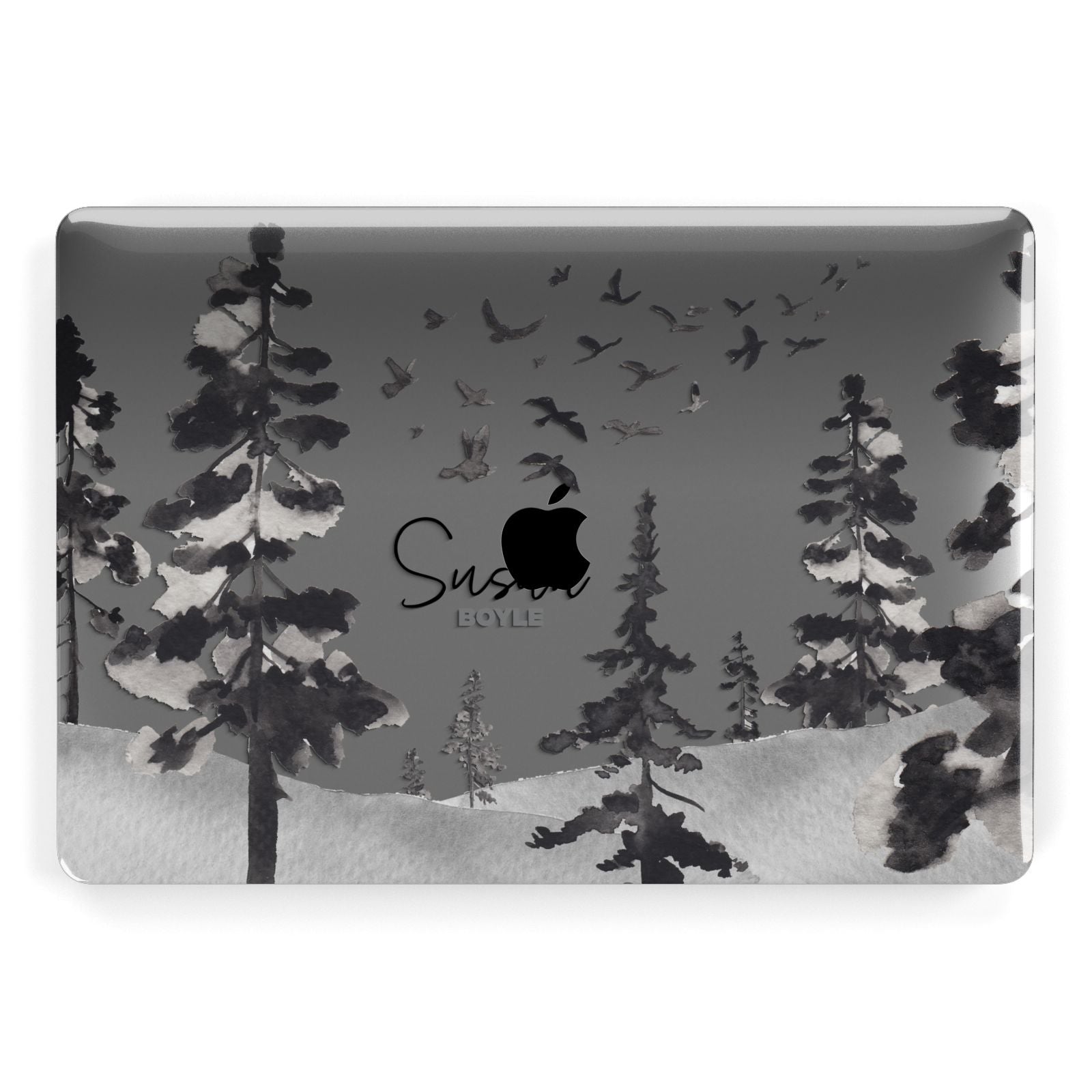 Personalised Monochrome Forest Apple MacBook Case