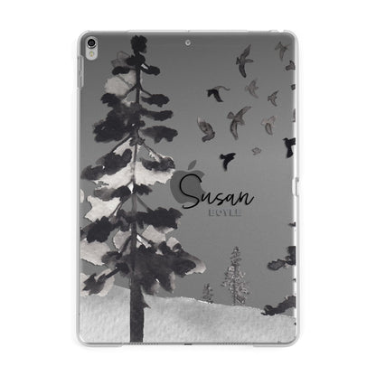 Personalised Monochrome Forest Apple iPad Silver Case