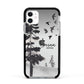 Personalised Monochrome Forest Apple iPhone 11 in White with Black Impact Case