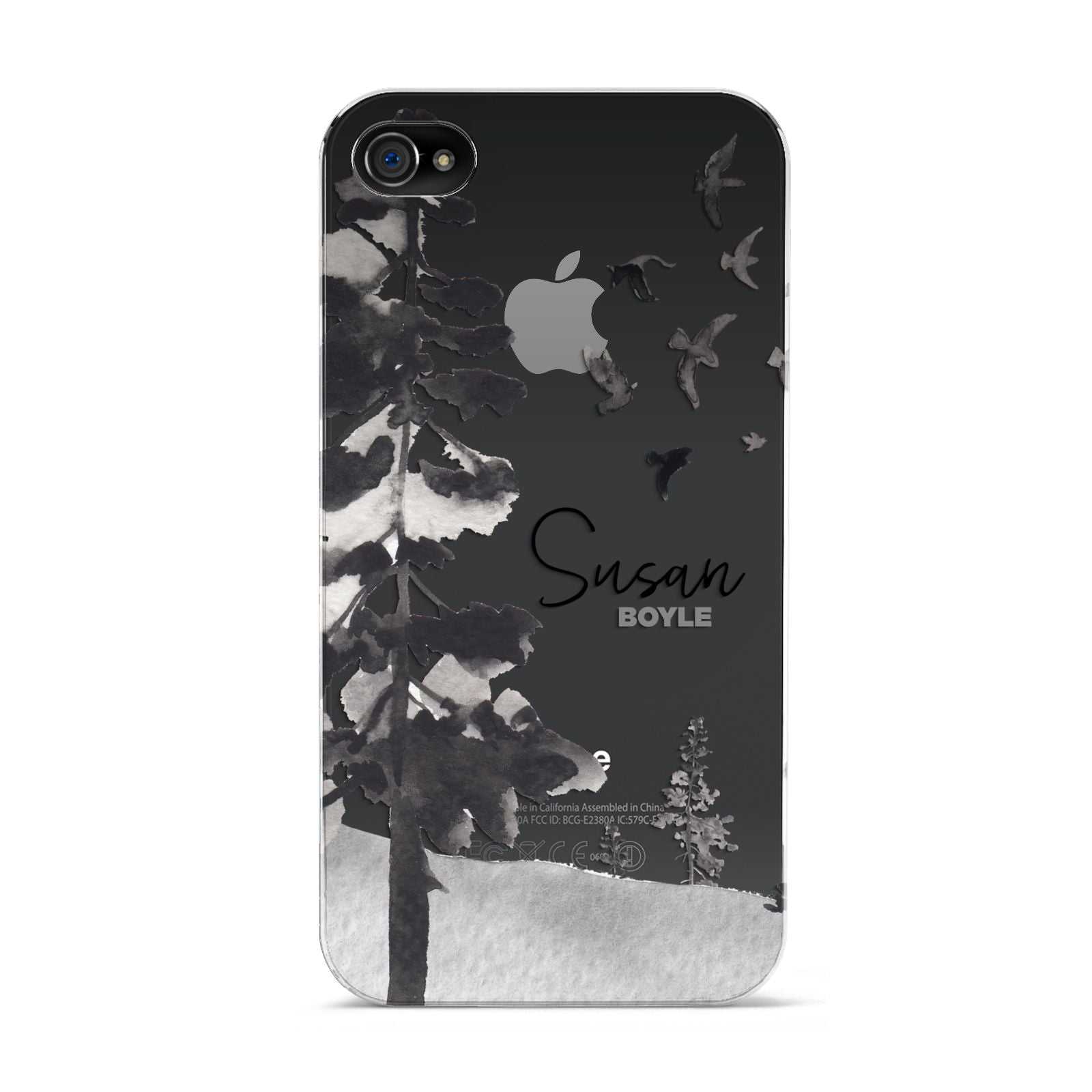 Personalised Monochrome Forest Apple iPhone 4s Case
