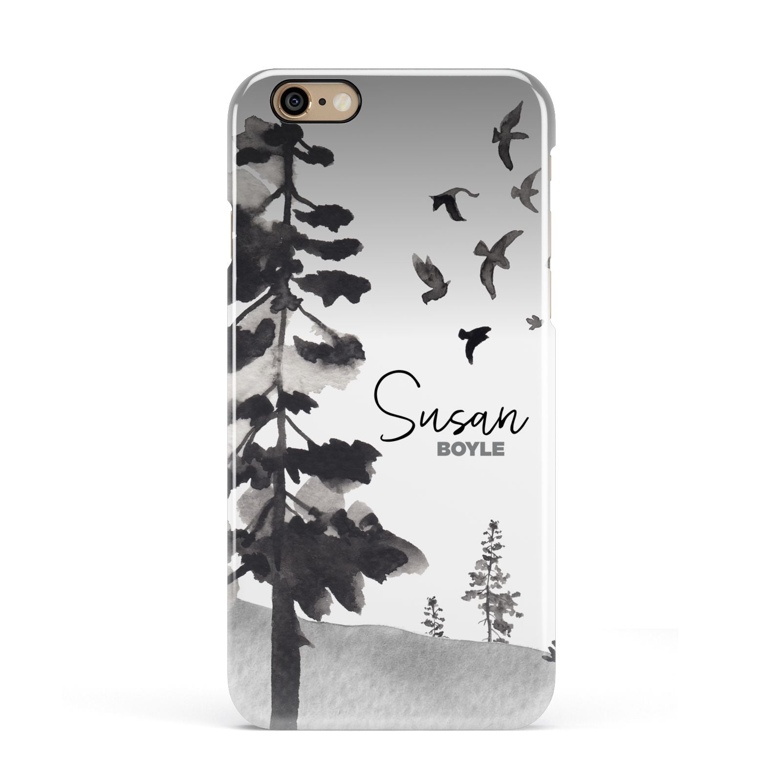 Personalised Monochrome Forest Apple iPhone 6 3D Snap Case
