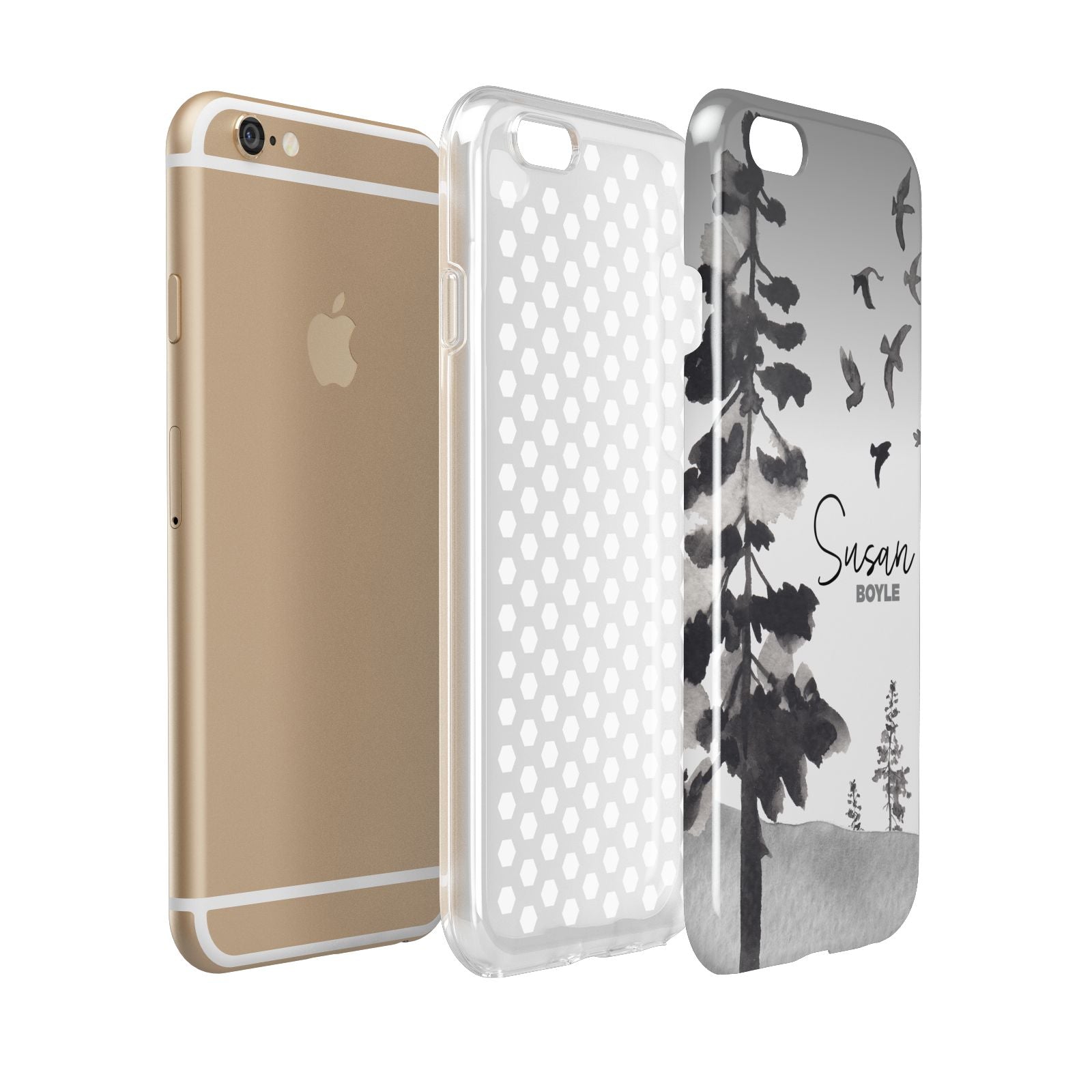 Personalised Monochrome Forest Apple iPhone 6 3D Tough Case Expanded view