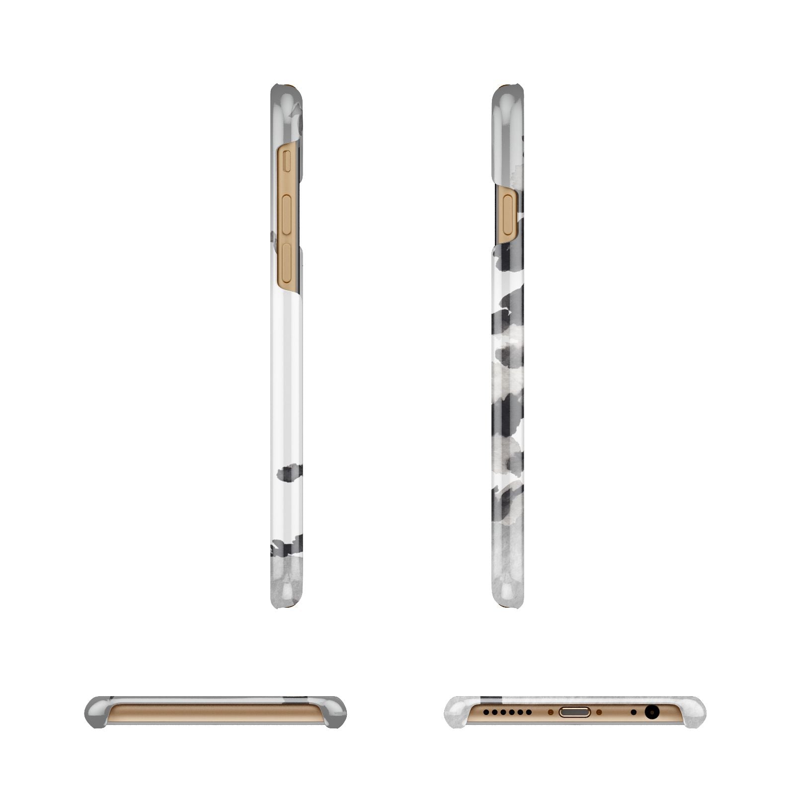 Personalised Monochrome Forest Apple iPhone 6 3D Wrap Snap Case Angled Images