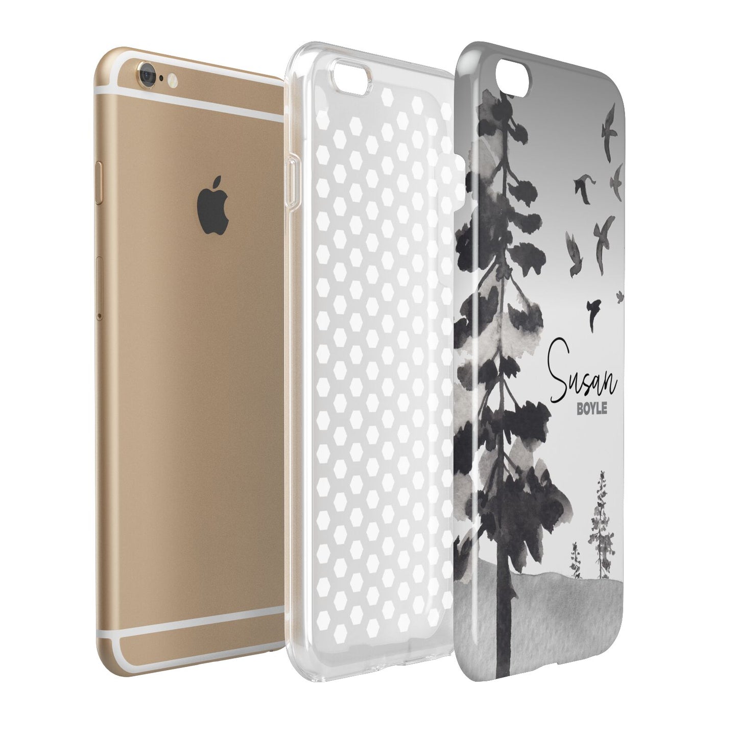 Personalised Monochrome Forest Apple iPhone 6 Plus 3D Tough Case Expand Detail Image