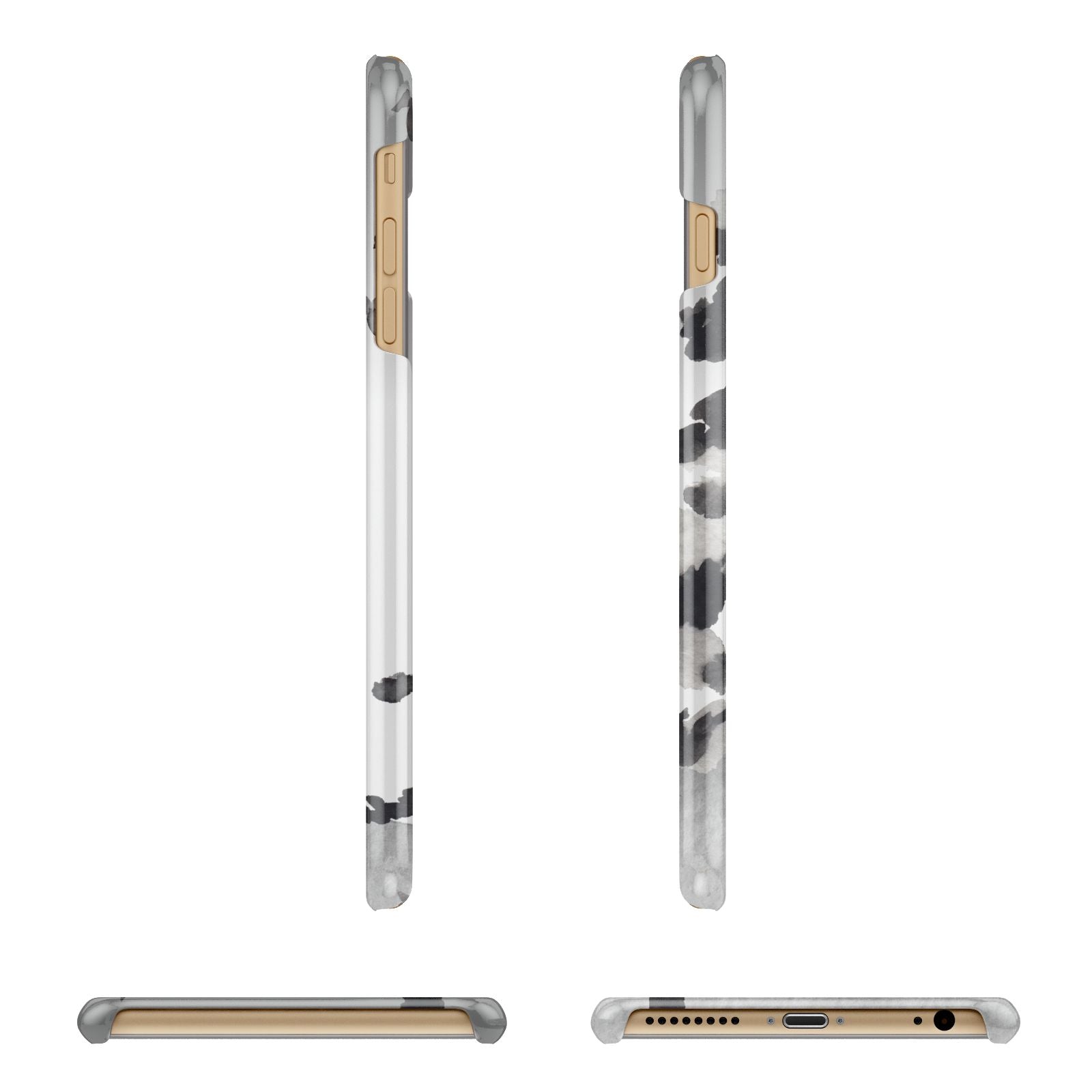 Personalised Monochrome Forest Apple iPhone 6 Plus 3D Wrap Snap Case Angled Images