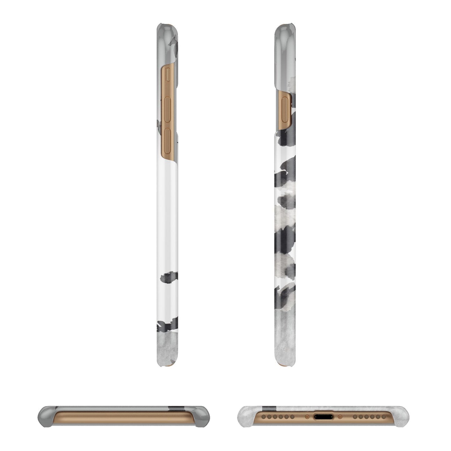 Personalised Monochrome Forest Apple iPhone 7 8 3D Wrap Snap Case Angled Images