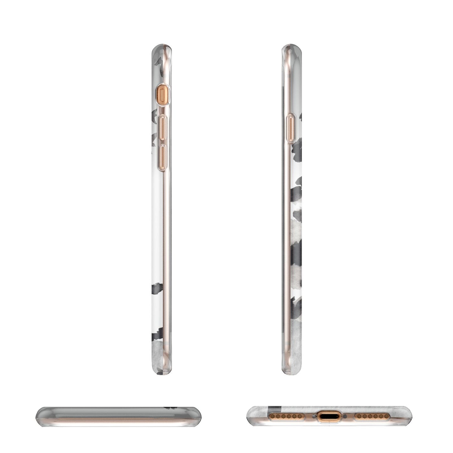 Personalised Monochrome Forest Apple iPhone 7 8 3D Wrap Tough Case Alternative Image Angles