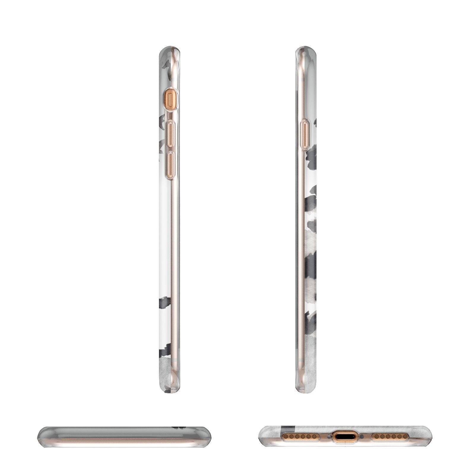 Personalised Monochrome Forest Apple iPhone 7 8 3D Wrap Tough Case Alternative Image Angles