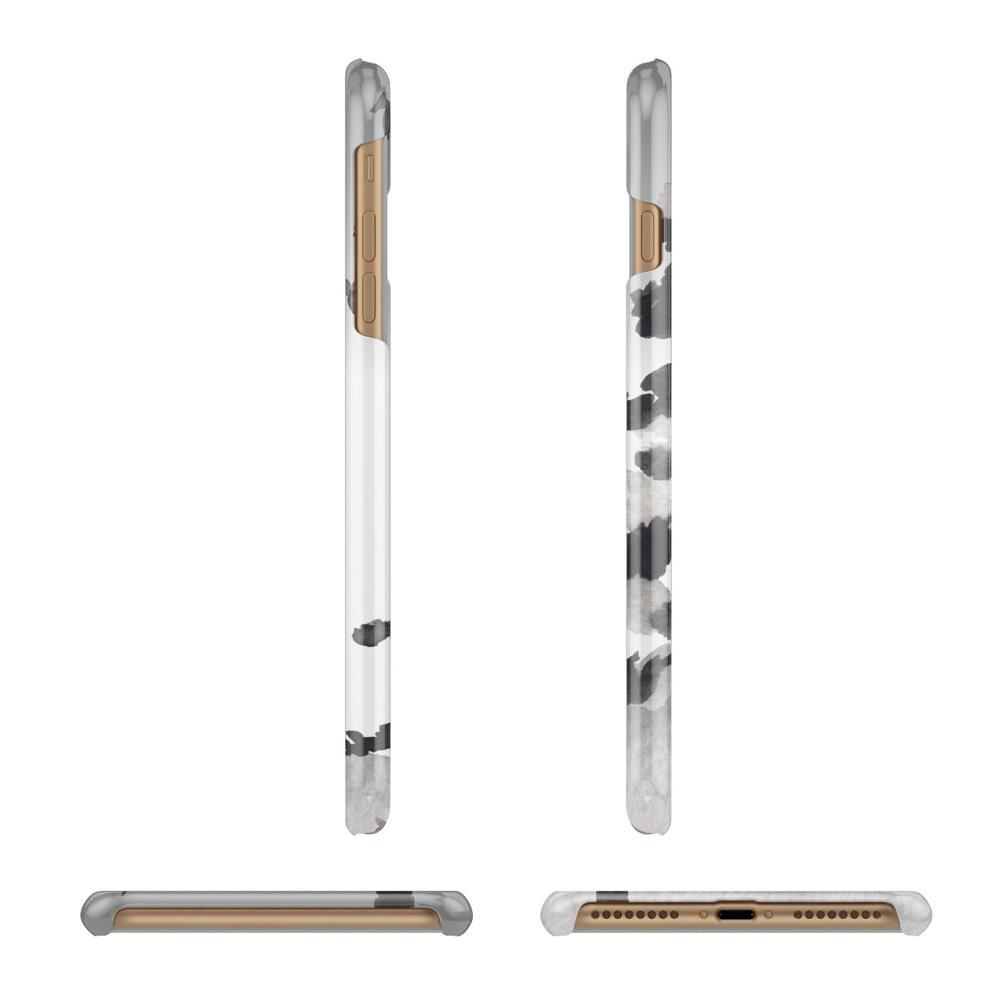 Personalised Monochrome Forest Apple iPhone 7 Plus 3D Wrap Snap Case Angled Images