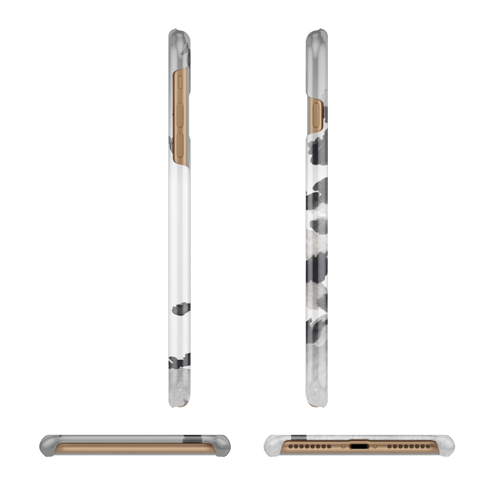 Personalised Monochrome Forest Apple iPhone 7 Plus 3D Wrap Snap Case Angled Images